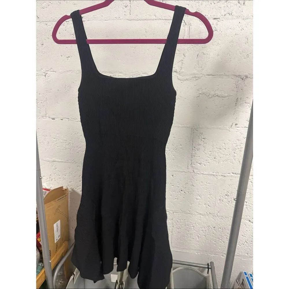 Classic Black Ribbed Tank Dress - ALC - Size Small Like New Skater Dress